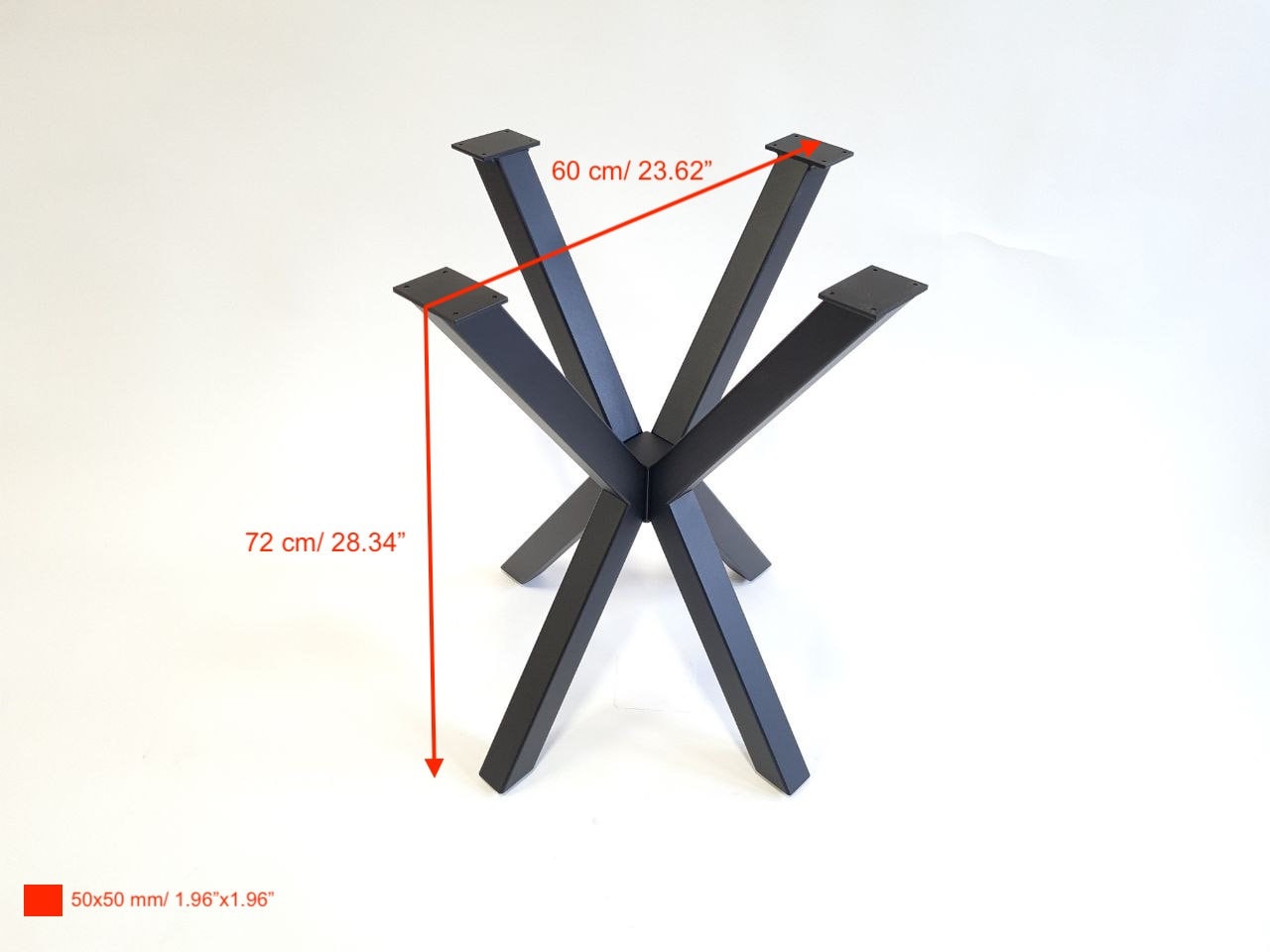 SPIDER table base,Dining table base,Industrial table base,Steel table base,Metal table base,Restaurant table base,Cafe table/Diagonal 60 cm