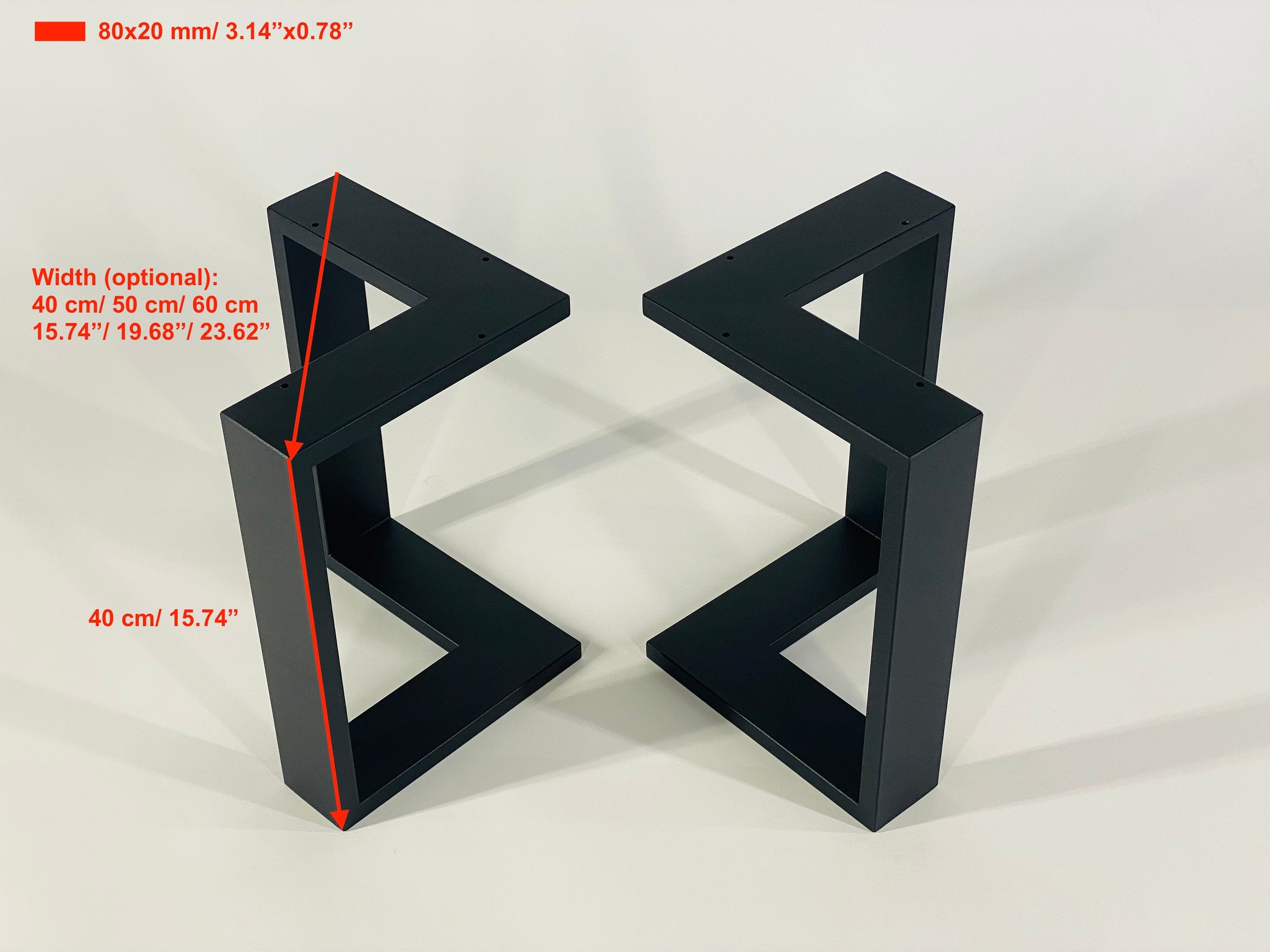 SET of 2 L-shape BENCH/ COFFEE table legs, Industrial style legs,Loft style legs,Minimalist style legs,Steel legs,Metal legs,Bench base
