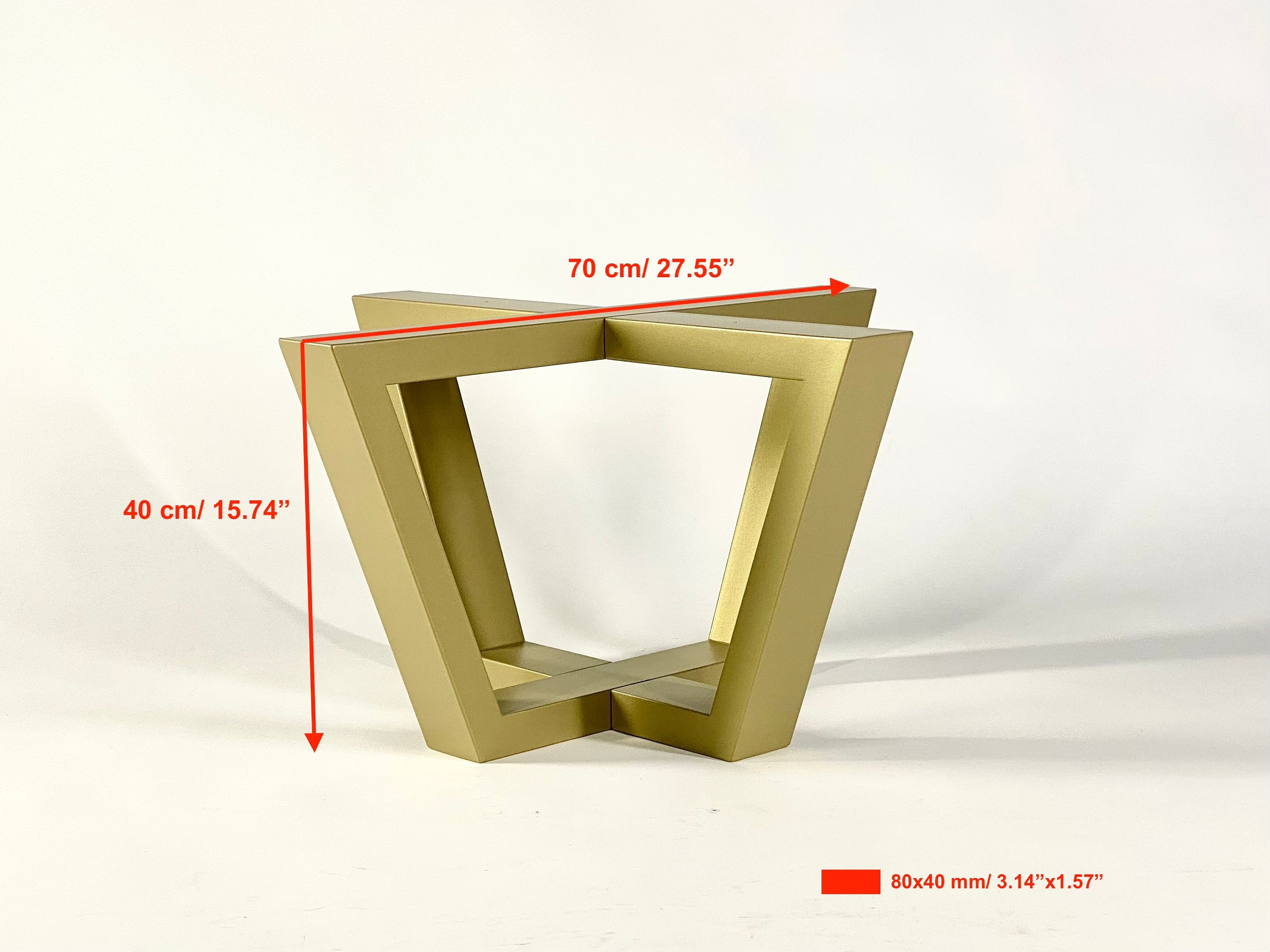 Modern coffee table base for round or square table top (27" / 70cm base diameter)