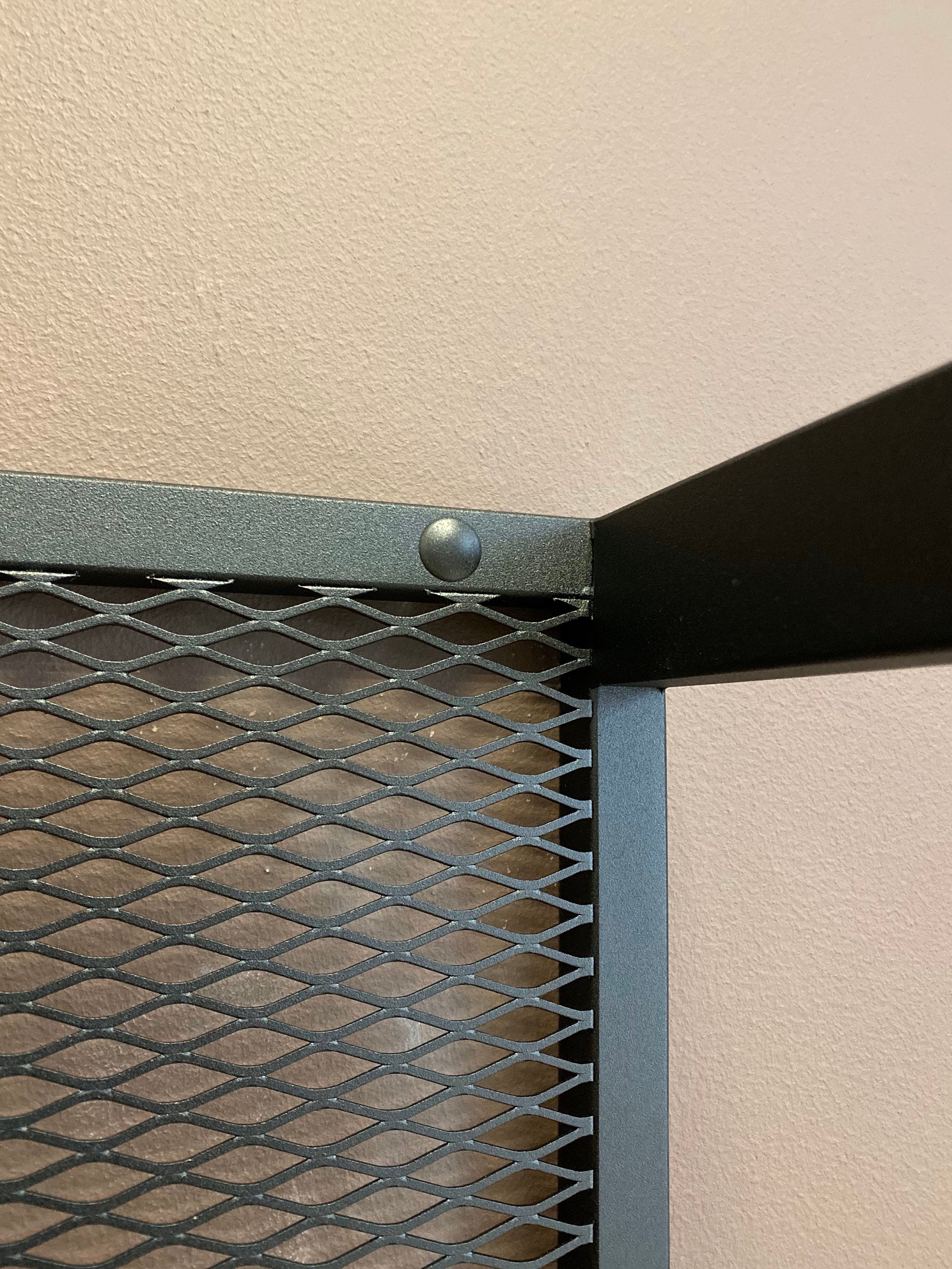 ELEGANT WALL FIREWOOD rack with wall protector/ steel sieve