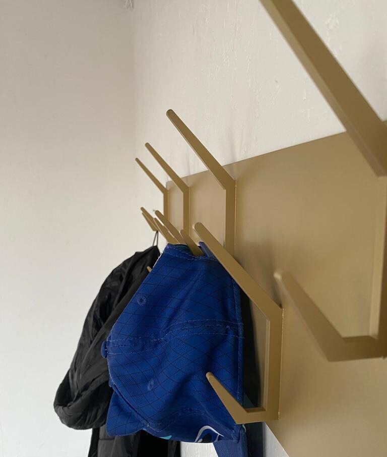 INDUSTRIAL style steel coat & hat rack covered with powder coating/ ANODIC GOLD