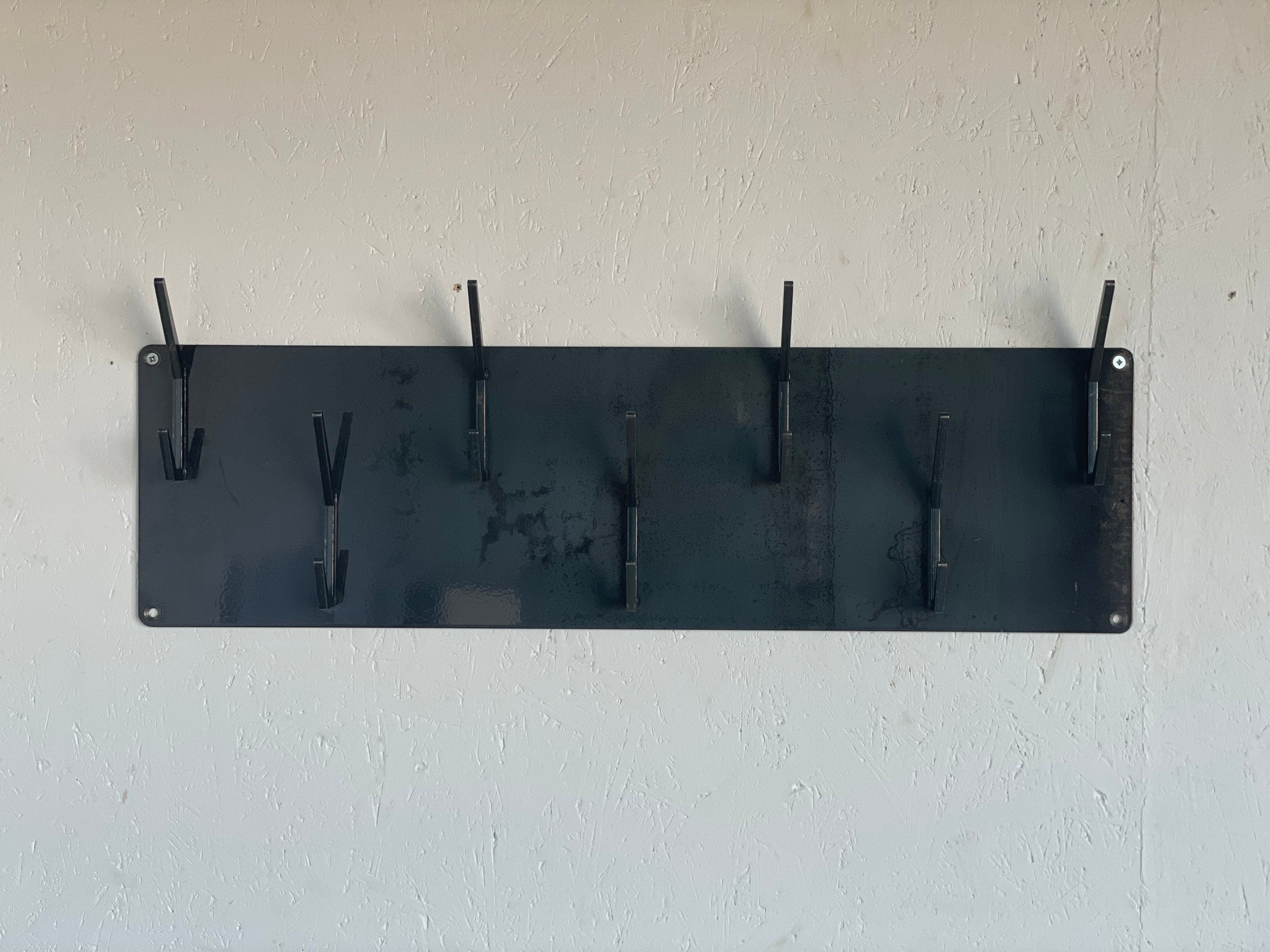 Industrial style steel coat & hat rack covered with powder coating/ RAW STEEL + LACQUER
