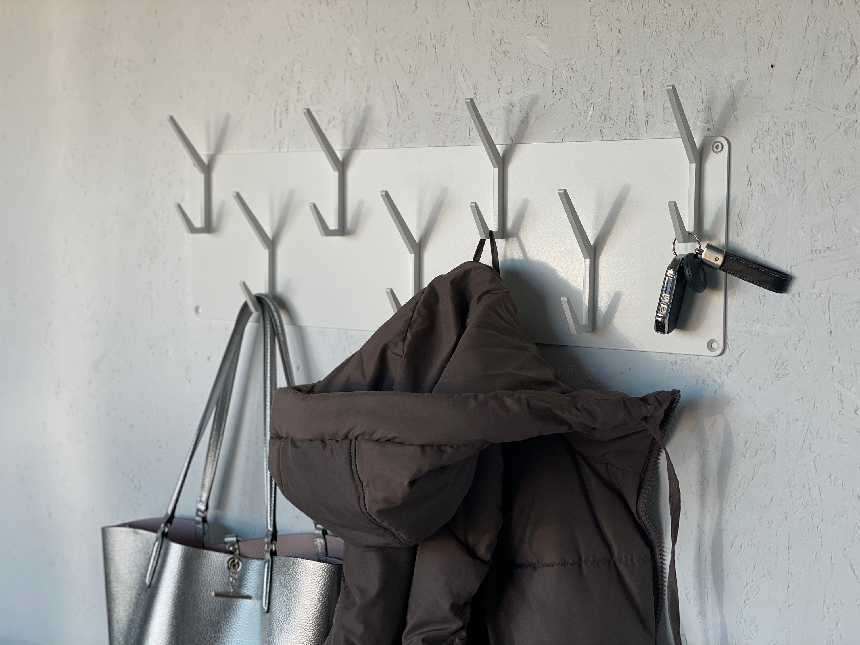 INDUSTRIAL STYLE steel coat & hat rack covered with powder coating/ WHITE