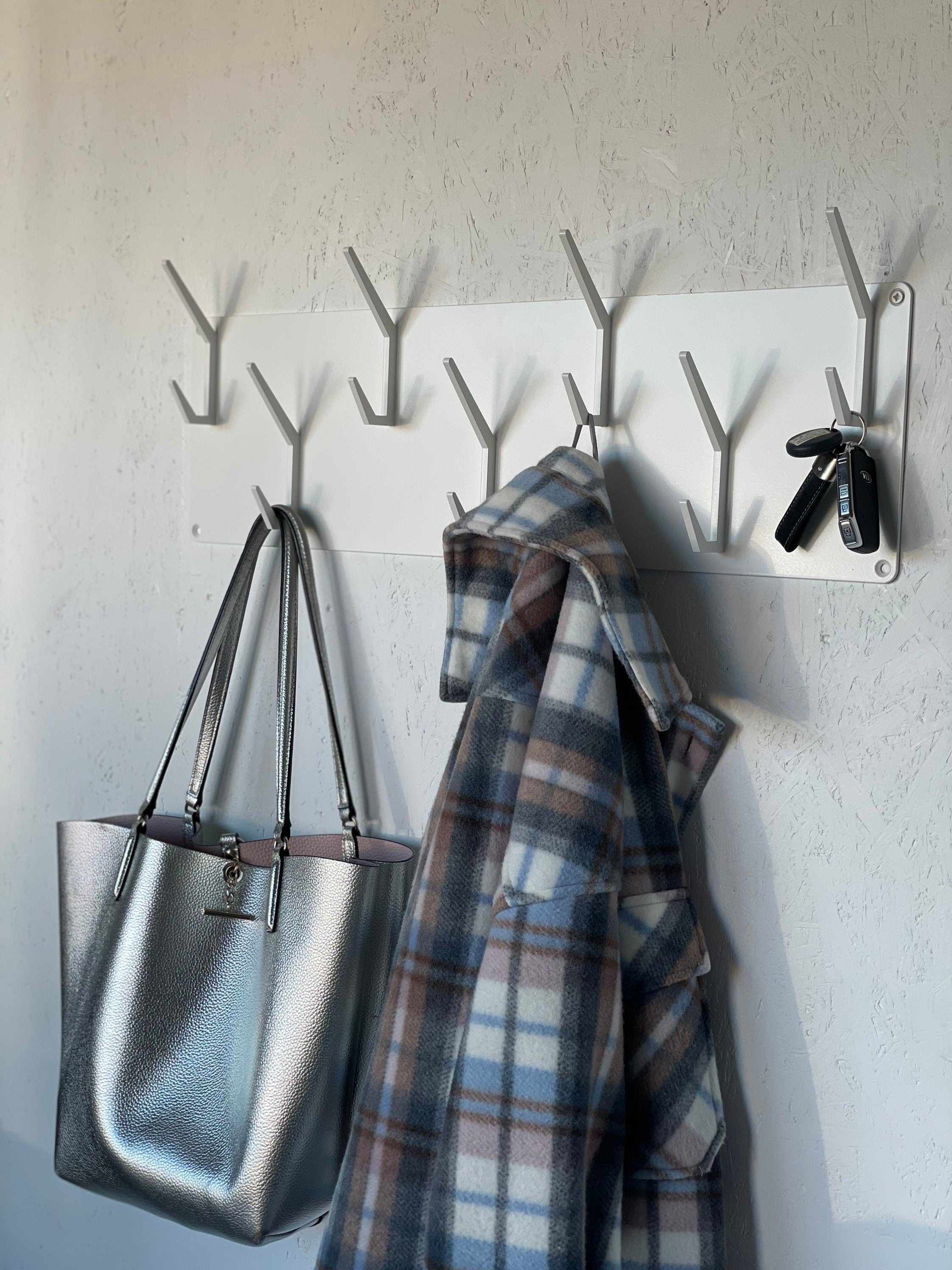 INDUSTRIAL STYLE steel coat & hat rack covered with powder coating/ WHITE
