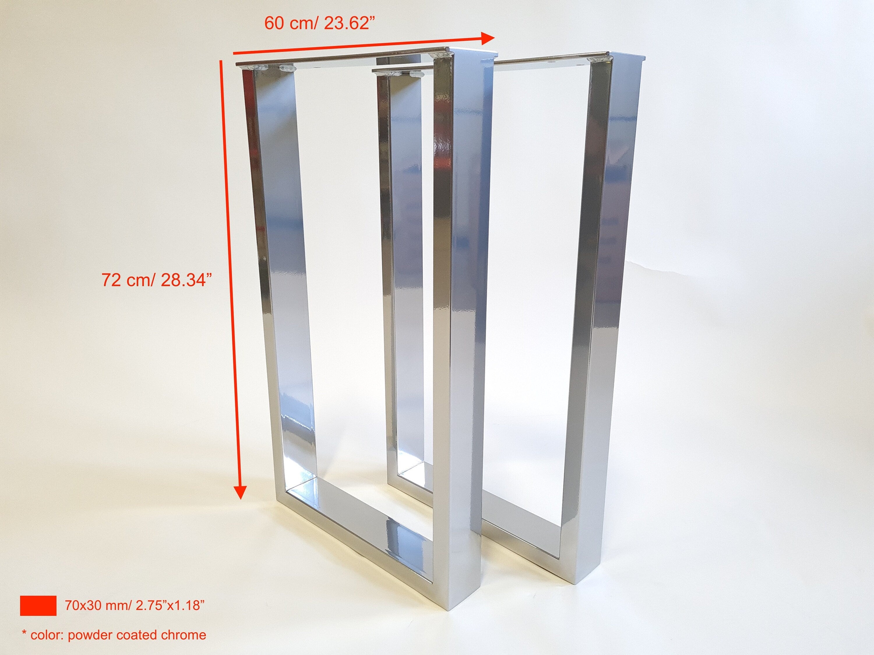 INDUSTRIAL style SQUARE type steel table legs,SET of 2 dining table legs, Steel metal table legs, Dining table legs, Kitchen table legs