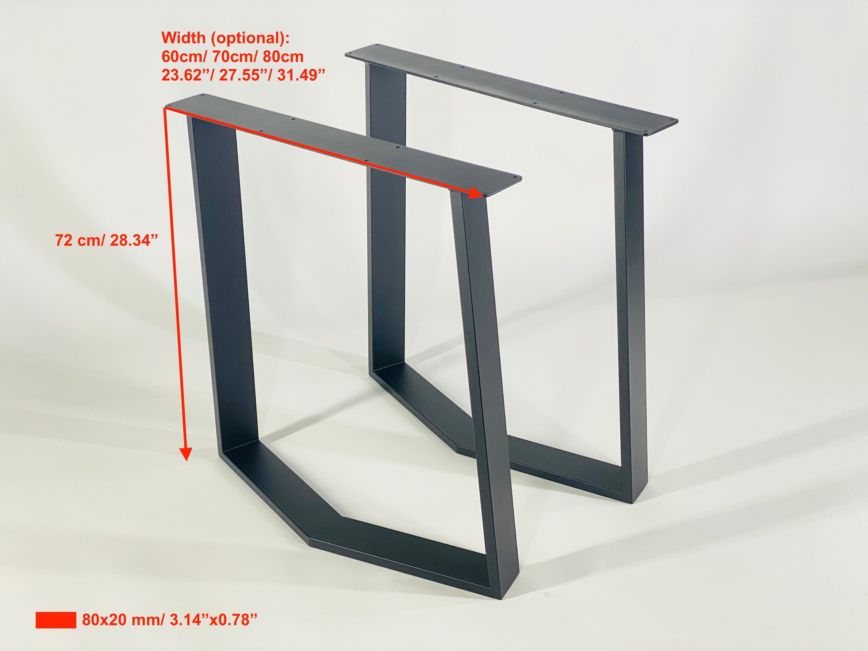 SET of 2 dining table legs, Industrial style table legs, Steel metal table legs, Dining table legs, Kitchen table legs,Industrial home decor