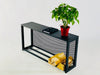 ELEGANT FLAT FIREWOOD rack with steel mesh and steel plate on top/ Horizontal firewood rack/ Floor firewood rack