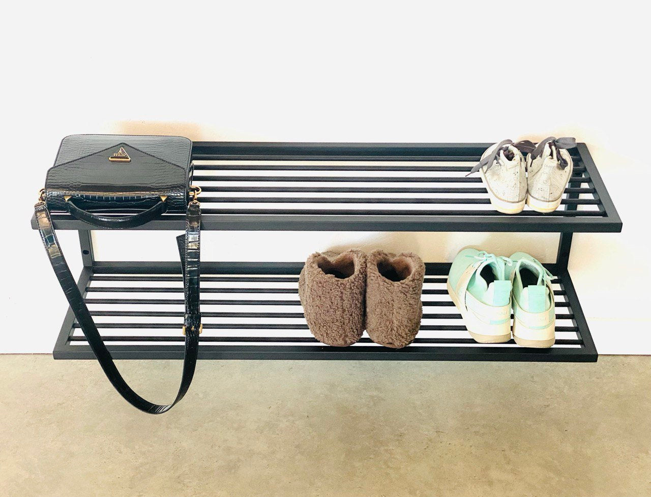 Wall mounted industrial style STEEL SHOE RACK
