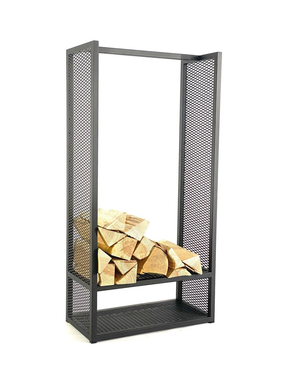 STEEL FIREWOOD RACK with shelf / Vertical firewood rack/ Floor firewood rack