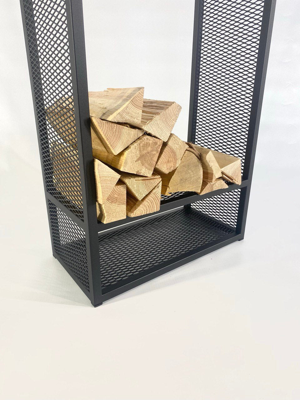 STEEL FIREWOOD RACK with shelf / Vertical firewood rack/ Floor firewood rack